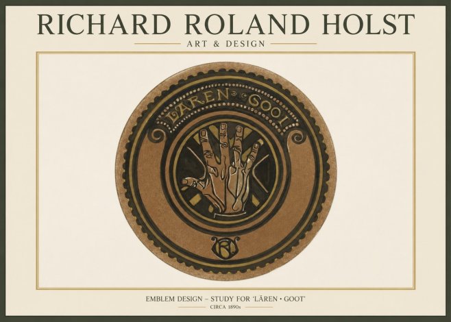 Richard Roland Holst Emblem Design – Study for 'Lären • Goot' No1 - Poszter