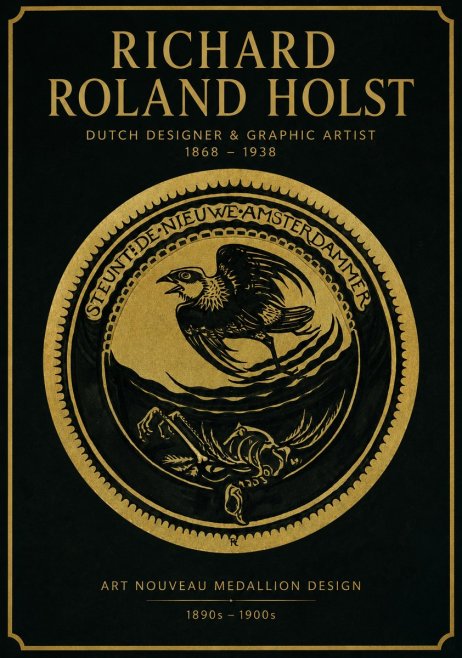 Richard Roland Holst Art Nouveau Medallion Design No2 - Poszter