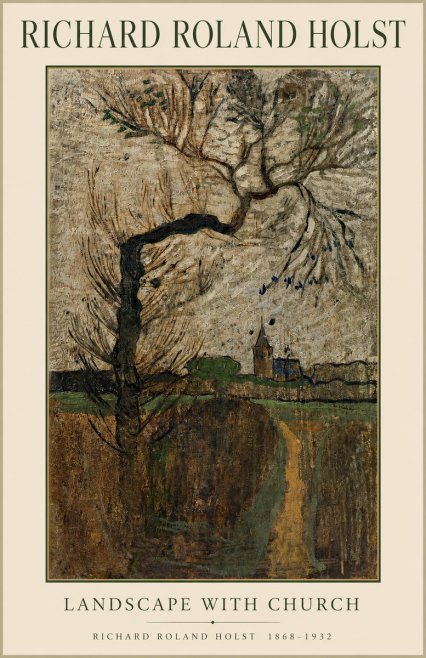 Richard Roland Holst Landscape with Church No1 - Poszter