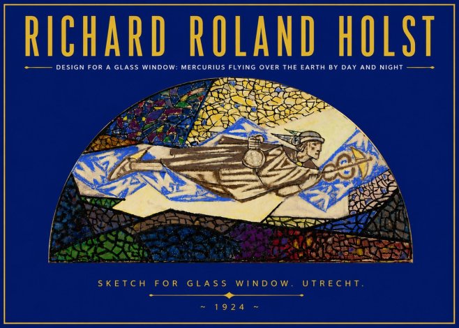 Richard Roland Holst Design for a Glass Window: Mercurius Flying over the Earth by Day and Night No5 - Poszter