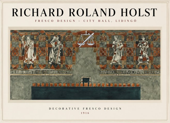 Richard Roland Holst Fresco Design - City Hall, Lidingö No1 - Poszter