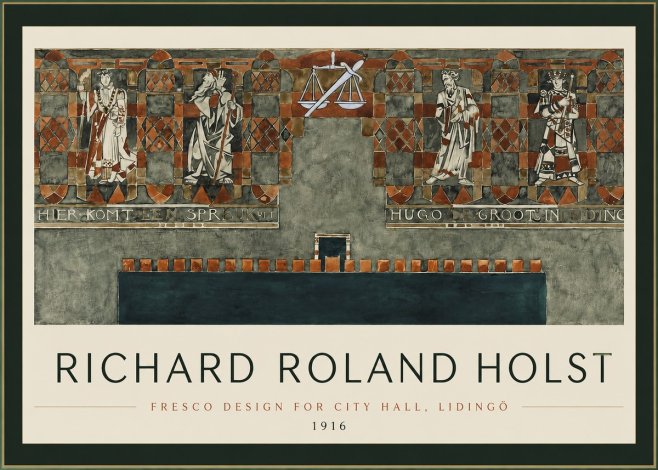 Richard Roland Holst Fresco Design - City Hall, Lidingö No2 - Poszter