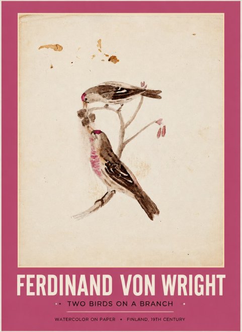Ferdinand von Wright Two Birds on a Branch No2 - Poszter