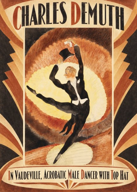 Charles Demuth In Vaudeville, Acrobatic Male Dancer with Top Hat No1 - Poszter