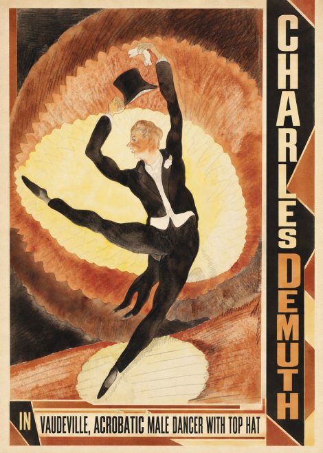 Charles Demuth In Vaudeville, Acrobatic Male Dancer with Top Hat No3 - Poszter