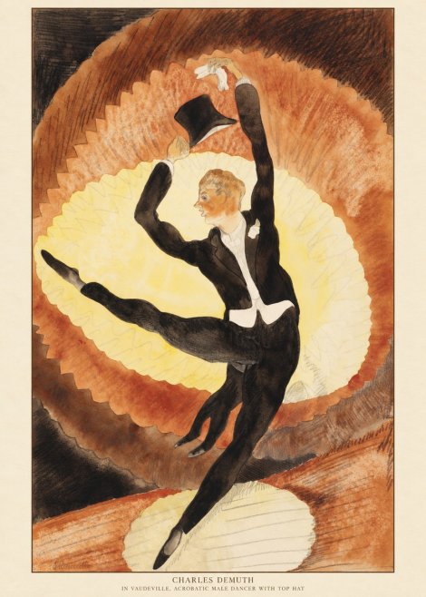 Charles Demuth In Vaudeville, Acrobatic Male Dancer with Top Hat No6 - Poszter