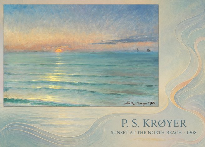 P.S. Krøyer Sunset at the North Beach No4 - Poszter