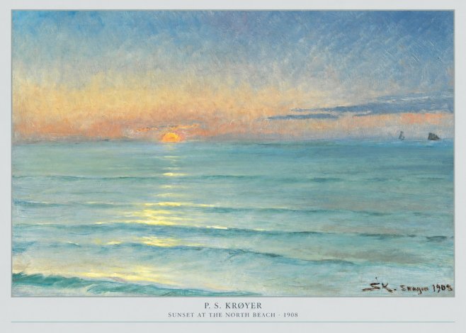 P.S. Krøyer Sunset at the North Beach No5 - Poszter