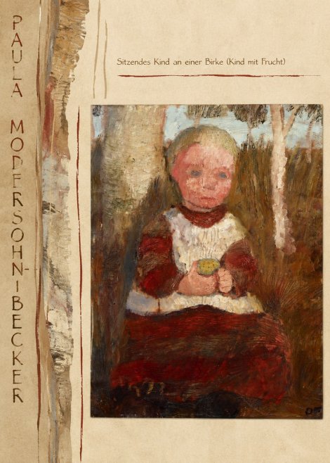 Paula Modersohn-Becker Sitzendes Kind an Einer Birke (Kind Mit Frucht) No3 - Poszter