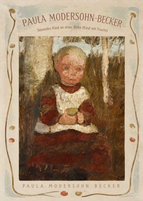 Paula Modersohn-Becker Sitzendes Kind an Einer Birke (Kind Mit Frucht) No5 - Poszter