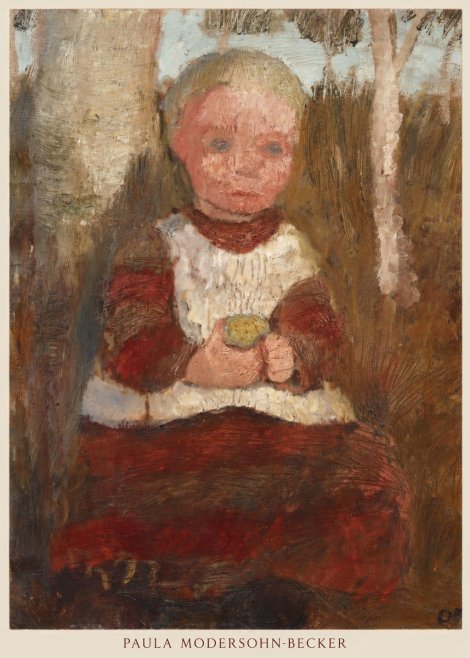 Paula Modersohn-Becker Sitzendes Kind an Einer Birke (Kind Mit Frucht) No6 - Poszter