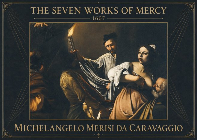 Michelangelo Merisi da Caravaggio The Seven Works of Mercy III No2 - Poszter