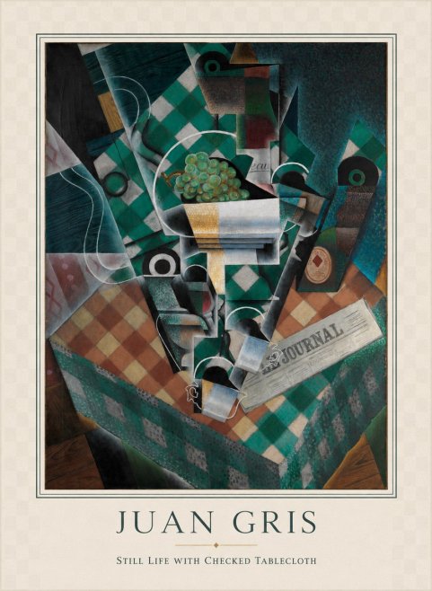 Juan Gris Still Life with Checked Tablecloth No4 - Poszter