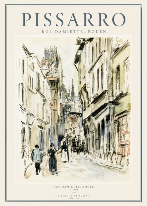 Pissarro Rue Damiette, Rouen No1 - Poszter