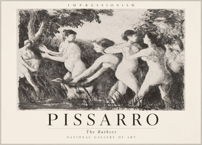 Pissarro The Bathers No2 - Poszter