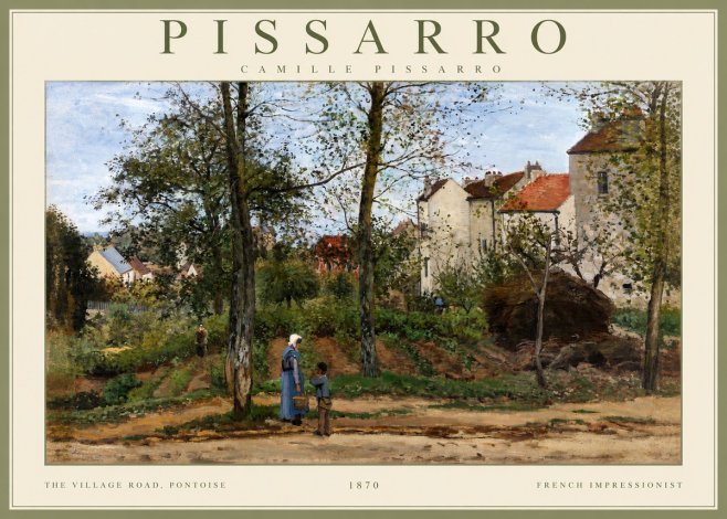 Pissarro The Village Road, Pontoise No2 - Poszter