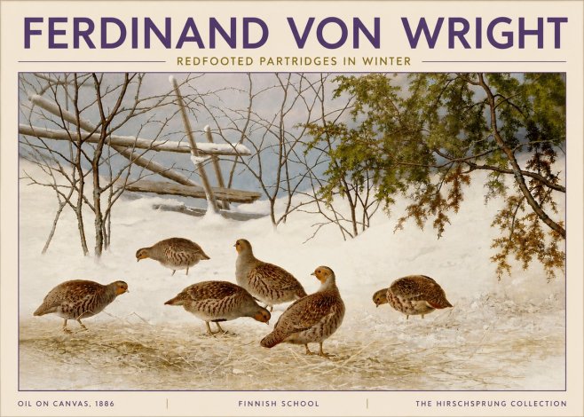 Ferdinand von Wright Redfooted Partridges in Winter No4 - Poszter