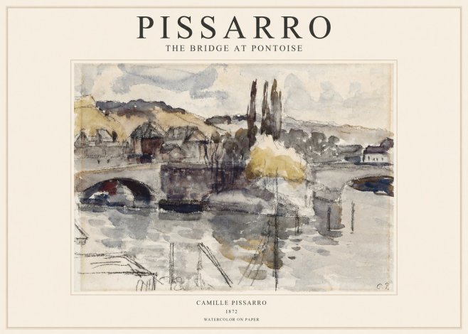 Pissarro The Bridge at Pontoise No1 - Poszter
