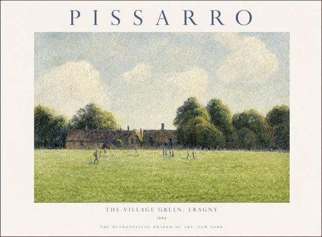 Pissarro The Village Green, Eragny No1 - Poszter