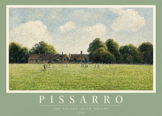 Pissarro The Village Green, Eragny No2 - Poszter