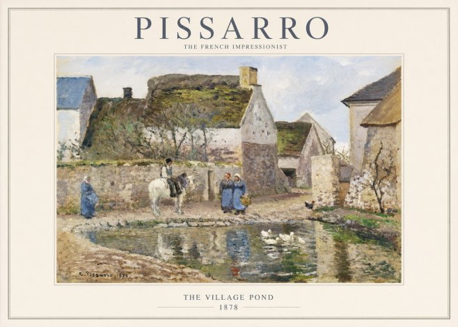 Pissarro The Village Pond No1 - Poszter