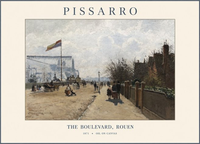 Pissarro The Boulevard, Rouen No1 - Poszter