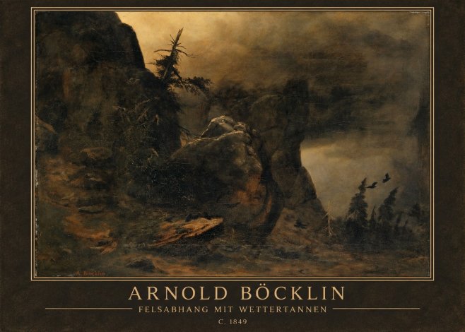 Arnold Böcklin Felsabhang Mit Wettertannen No1 - Poszter
