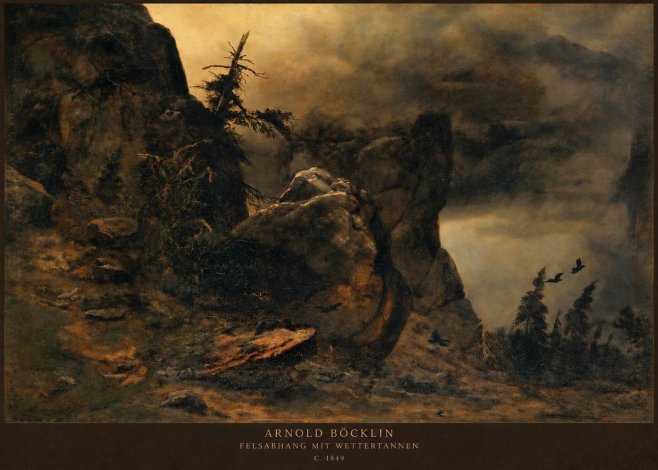 Arnold Böcklin Felsabhang Mit Wettertannen No2 - Poszter