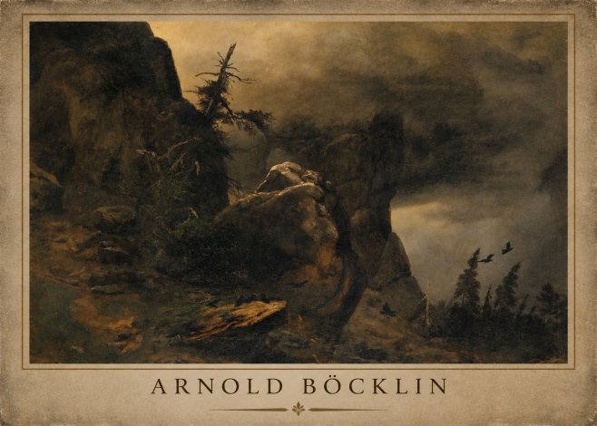Arnold Böcklin Felsabhang Mit Wettertannen No3 - Poszter