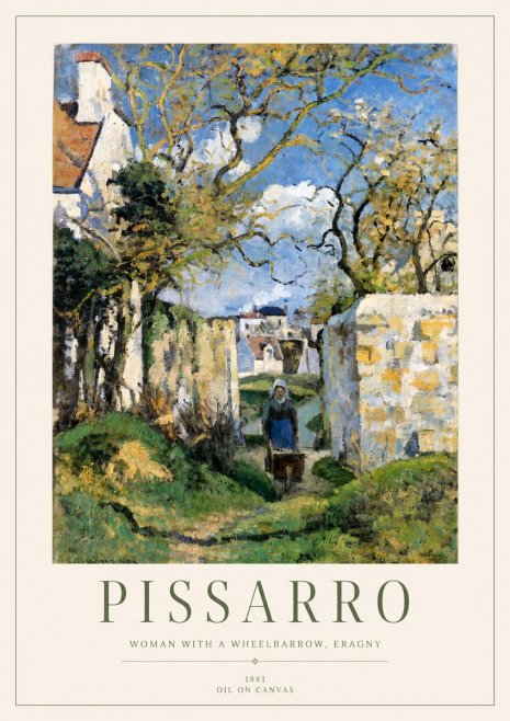 Pissarro Woman with a Wheelbarrow, Eragny No1 - Poszter