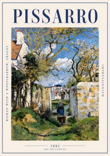 Pissarro Woman with a Wheelbarrow, Eragny No2 - Poszter