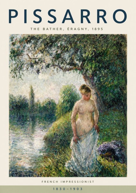 Pissarro The Bather, Pontoise No2 - Poszter