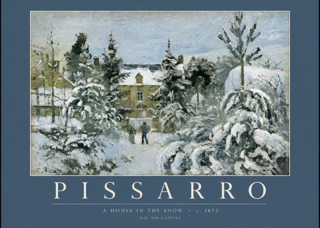 Pissarro The Entrance to the Village, Winter No2 - Poszter