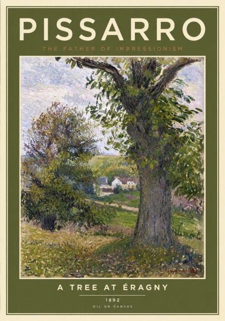 Pissarro The Oak at Éragny No2 - Poszter