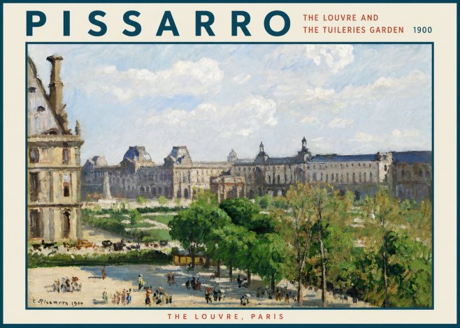 Pissarro The Louvre and the Tuileries Garden No2 - Poszter