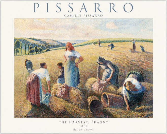 Pissarro The Harvest, Éragny No1 - Poszter