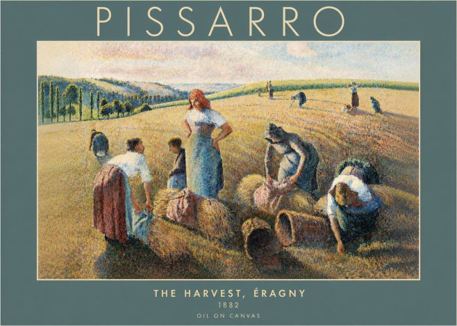 Pissarro The Harvest, Éragny No2 - Poszter