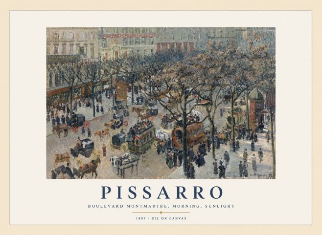 Pissarro Boulevard Montmartre, Morning, Sunlight II No1 - Poszter