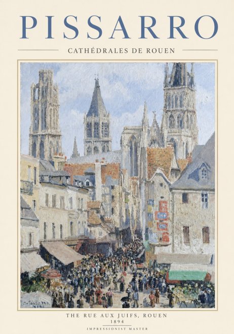 Pissarro The Rue Aux Juifs, Rouen No1 - Poszter
