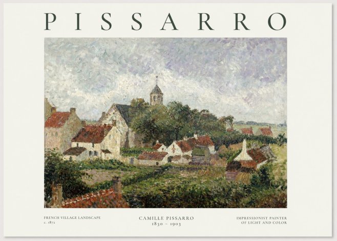 Pissarro French Village Landscape No1 - Poszter