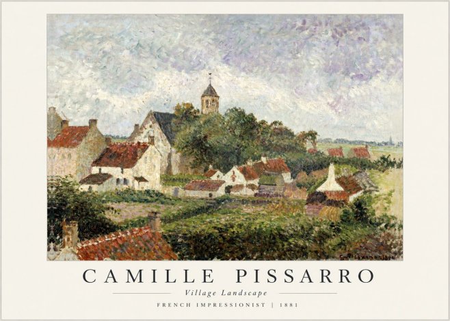 Pissarro French Village Landscape No2 - Poszter