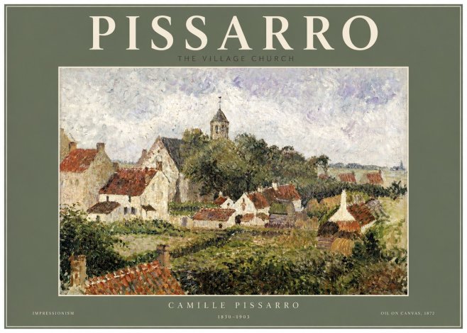 Pissarro French Village Landscape No3 - Poszter