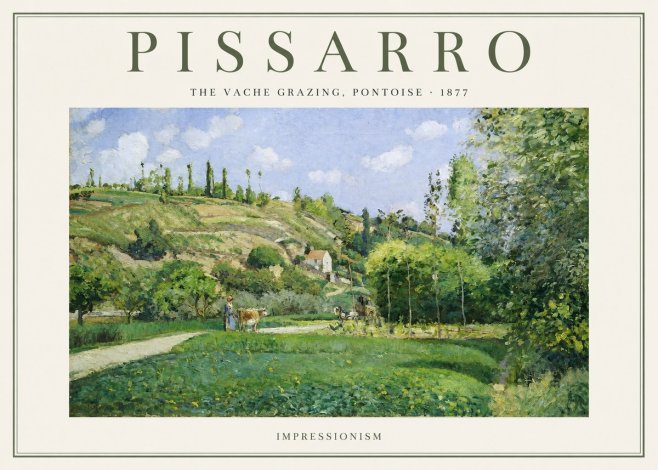 Pissarro The Vache Grazing, Pontoise · 1877 No1 - Poszter