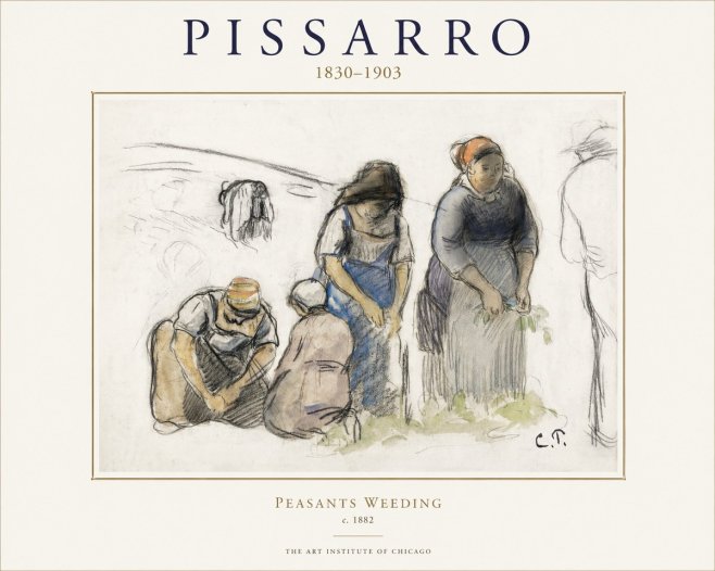 Pissarro Peasants Weeding No1 - Poszter