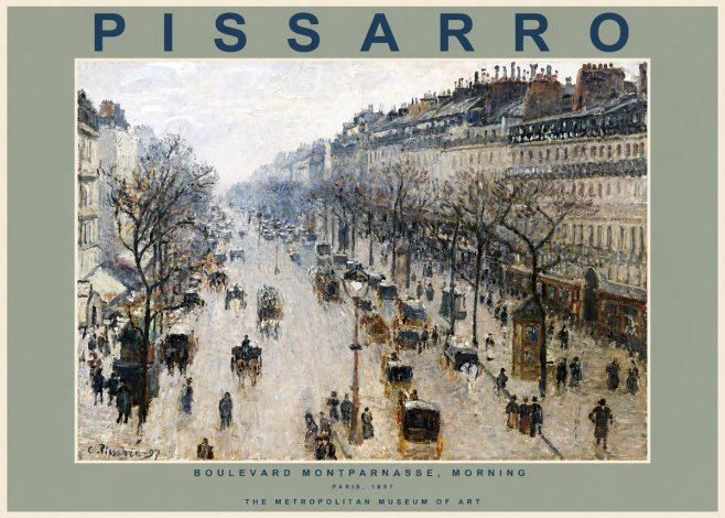 Pissarro Boulevard Montparnasse, Morning No2 - Poszter