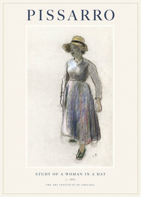 Pissarro Study of a Woman in a Hat No1 - Poszter