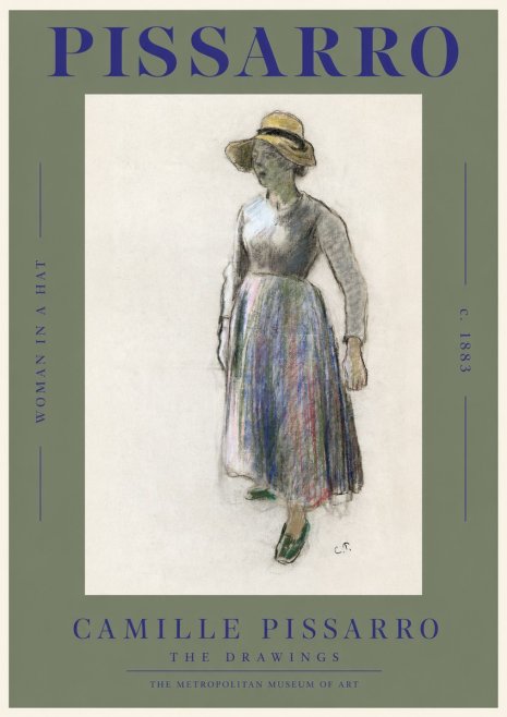 Pissarro Study of a Woman in a Hat No2 - Poszter