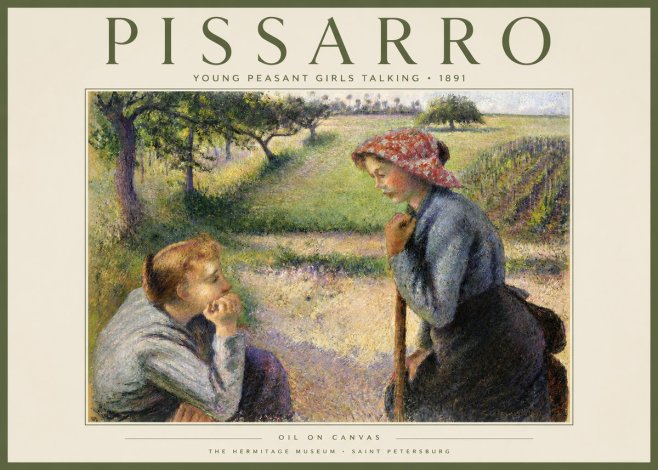 Pissarro Young Peasant Girls Talking No2 - Poszter