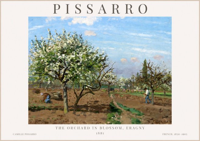 Pissarro The Orchard in Blossom, Eragny No1 - Poszter