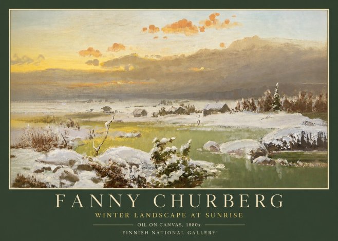 Fanny Churberg Winter Landscape at Sunrise No3 - Poszter
